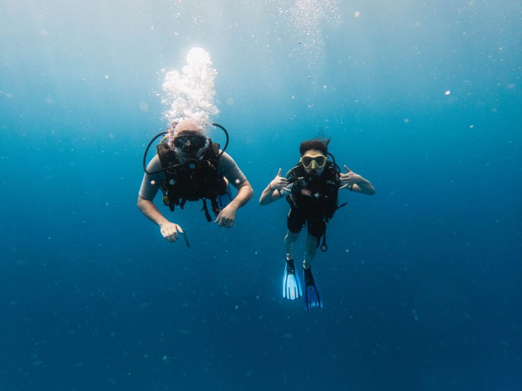 Ultimate Andaman & Nicobar Island Trip Planner Two scuba divers exploring the vibrant underwater world off Zanzibar's coast in Tanzania.
